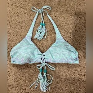 Halter Bikini Top- Victorias Secret- Bright colors with beads- Double sided